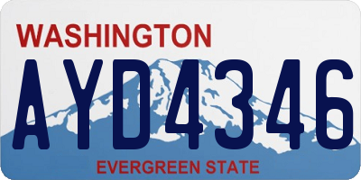 WA license plate AYD4346