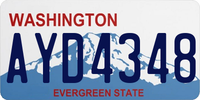 WA license plate AYD4348