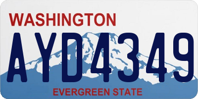 WA license plate AYD4349