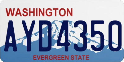 WA license plate AYD4350