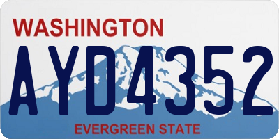 WA license plate AYD4352