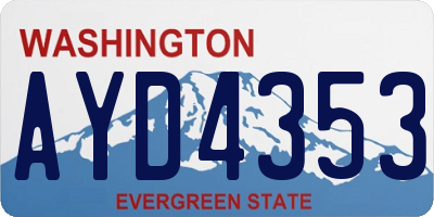 WA license plate AYD4353
