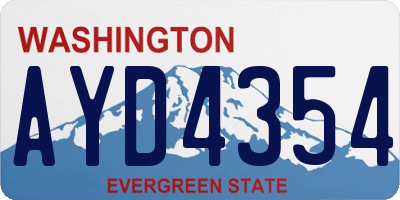 WA license plate AYD4354
