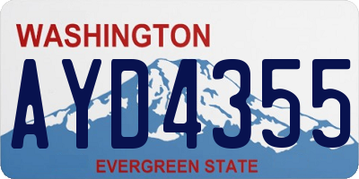 WA license plate AYD4355