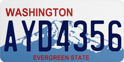 WA license plate AYD4356