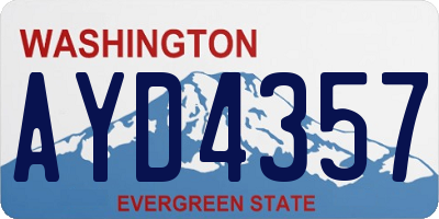 WA license plate AYD4357