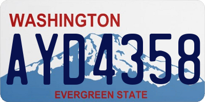WA license plate AYD4358