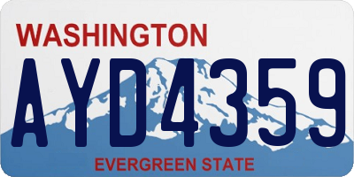 WA license plate AYD4359
