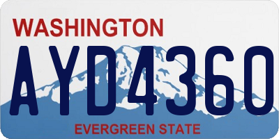 WA license plate AYD4360