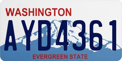WA license plate AYD4361
