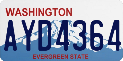 WA license plate AYD4364