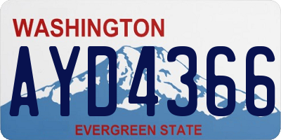 WA license plate AYD4366