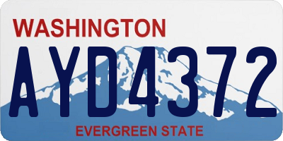 WA license plate AYD4372
