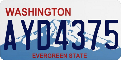 WA license plate AYD4375