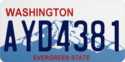 WA license plate AYD4381