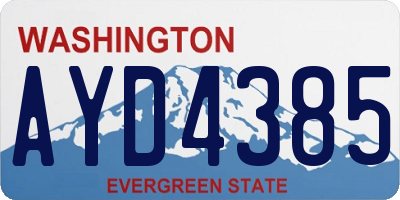 WA license plate AYD4385