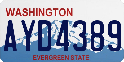 WA license plate AYD4389
