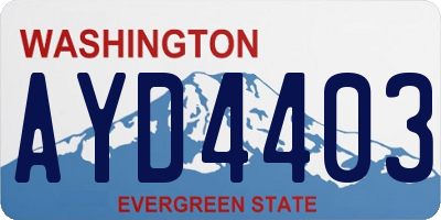 WA license plate AYD4403