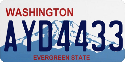 WA license plate AYD4433