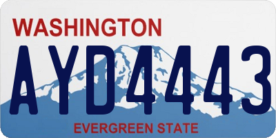WA license plate AYD4443