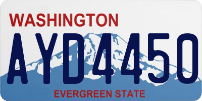 WA license plate AYD4450