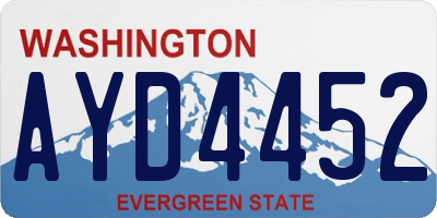 WA license plate AYD4452
