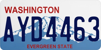 WA license plate AYD4463