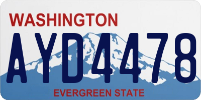 WA license plate AYD4478