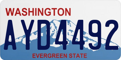 WA license plate AYD4492