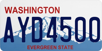 WA license plate AYD4500