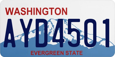 WA license plate AYD4501