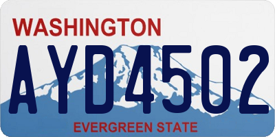 WA license plate AYD4502