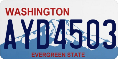 WA license plate AYD4503