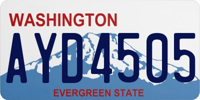 WA license plate AYD4505