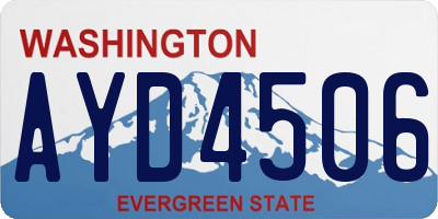 WA license plate AYD4506