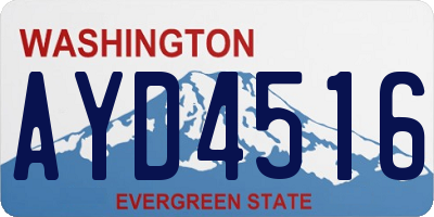 WA license plate AYD4516