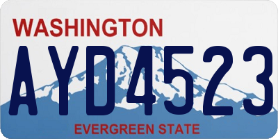 WA license plate AYD4523