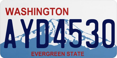 WA license plate AYD4530