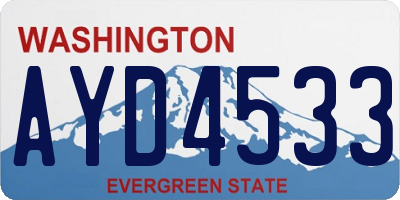 WA license plate AYD4533