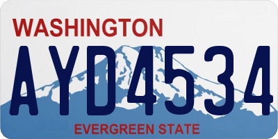 WA license plate AYD4534
