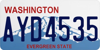 WA license plate AYD4535