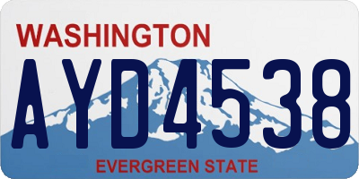 WA license plate AYD4538