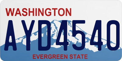 WA license plate AYD4540