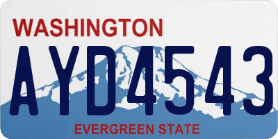WA license plate AYD4543