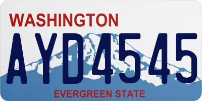 WA license plate AYD4545