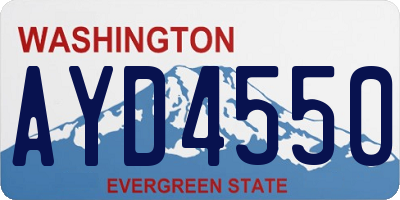 WA license plate AYD4550