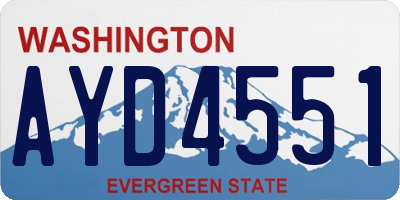 WA license plate AYD4551