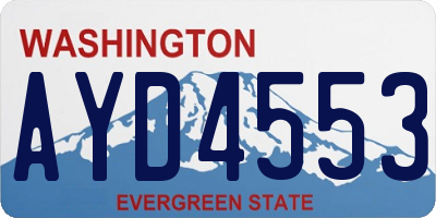 WA license plate AYD4553