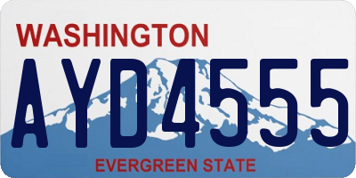 WA license plate AYD4555