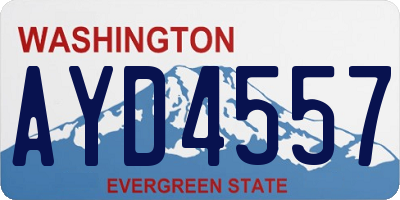 WA license plate AYD4557